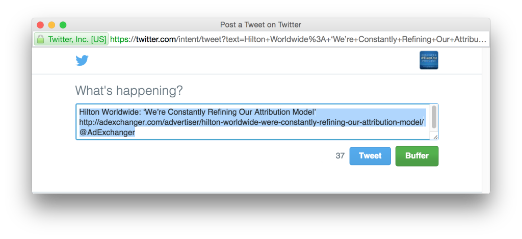 Twitter takes shortened length of URL into account with .com